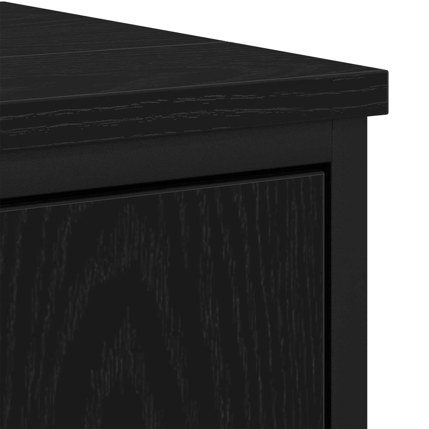 vidaXL Bathroom Furniture Set with Shelf 2 pcs Black Engineered wood