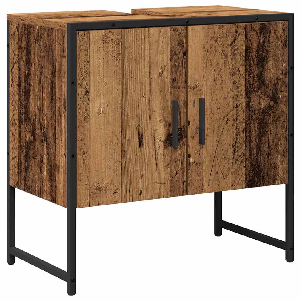 vidaXL Bathroom Furniture Set Wall-mounted 2 pcs Brown Engineered wood