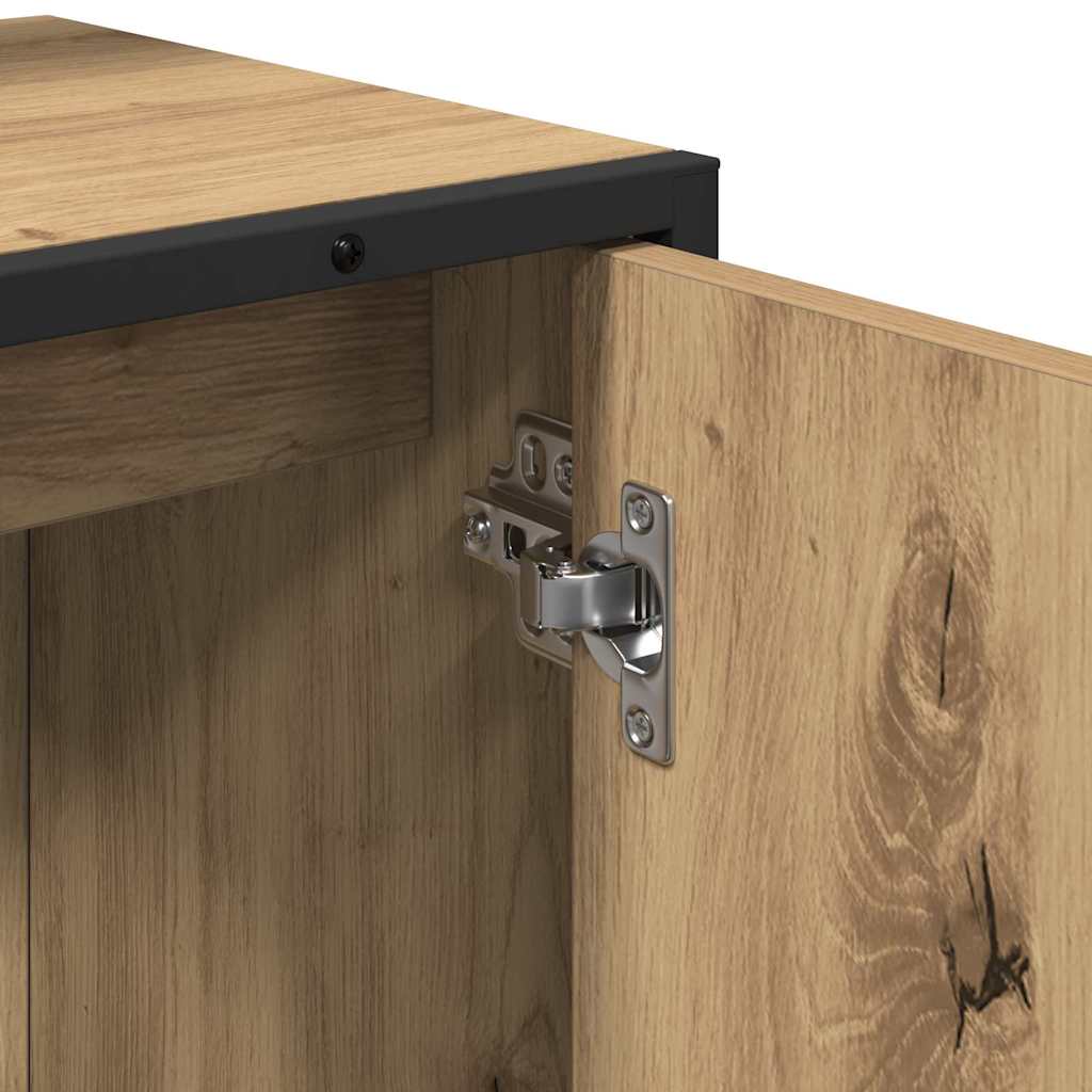 vidaXL Bathroom Furniture Set Wall-mounted 2 pcs Brown Engineered wood