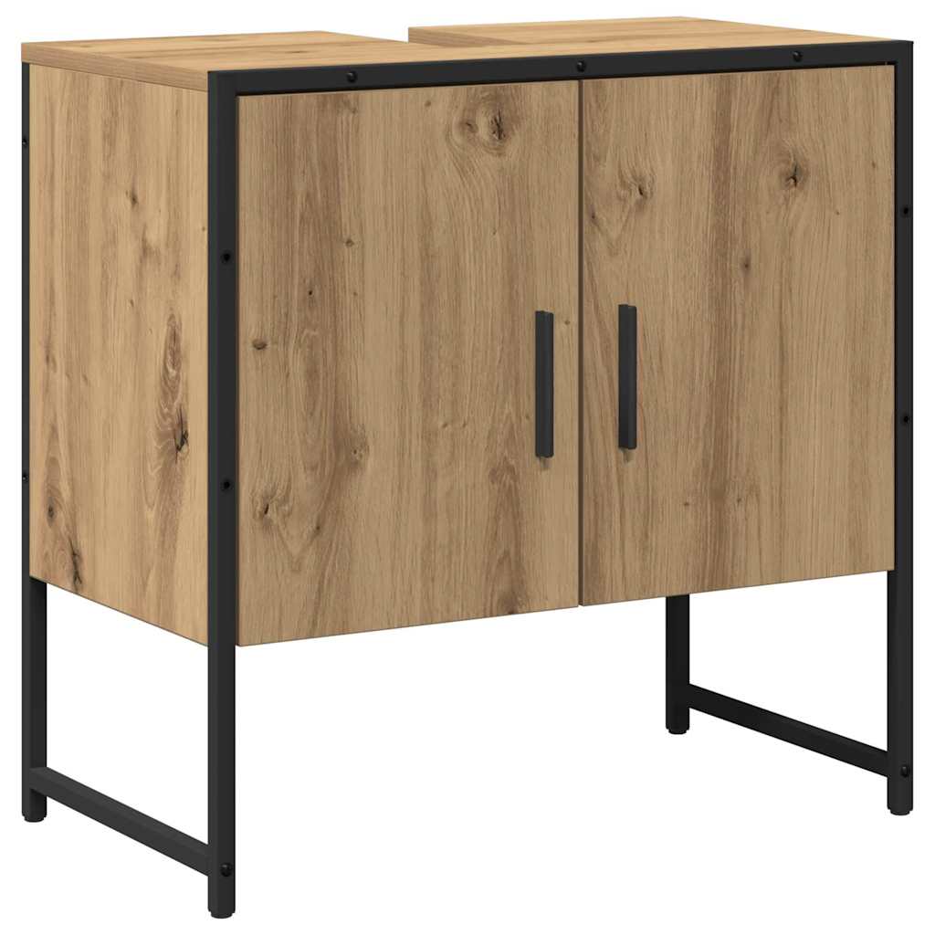 vidaXL Bathroom Furniture Set Wall-mounted 2 pcs Brown Engineered wood