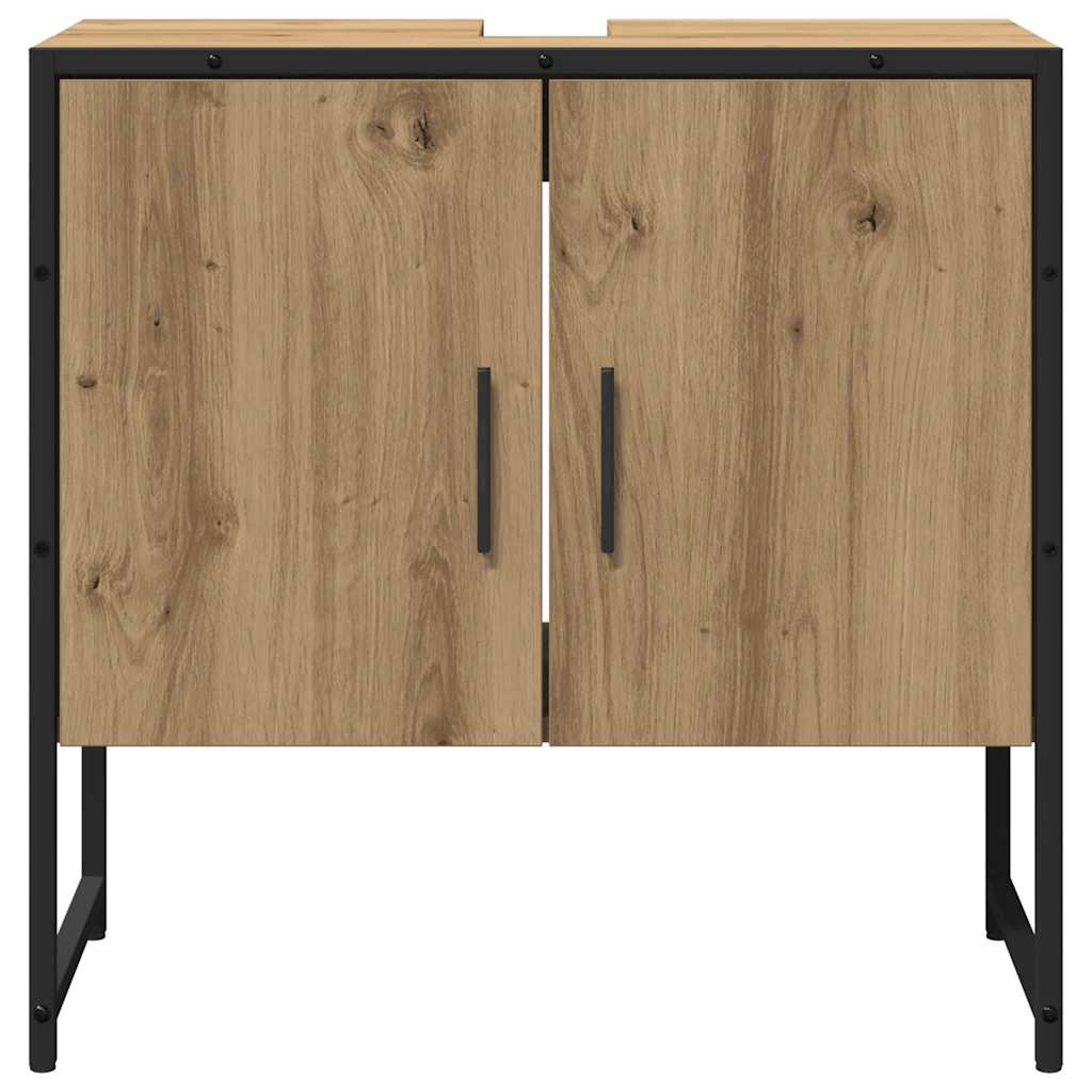 vidaXL Bathroom Furniture Set Wall-mounted 2 pcs Brown Engineered wood