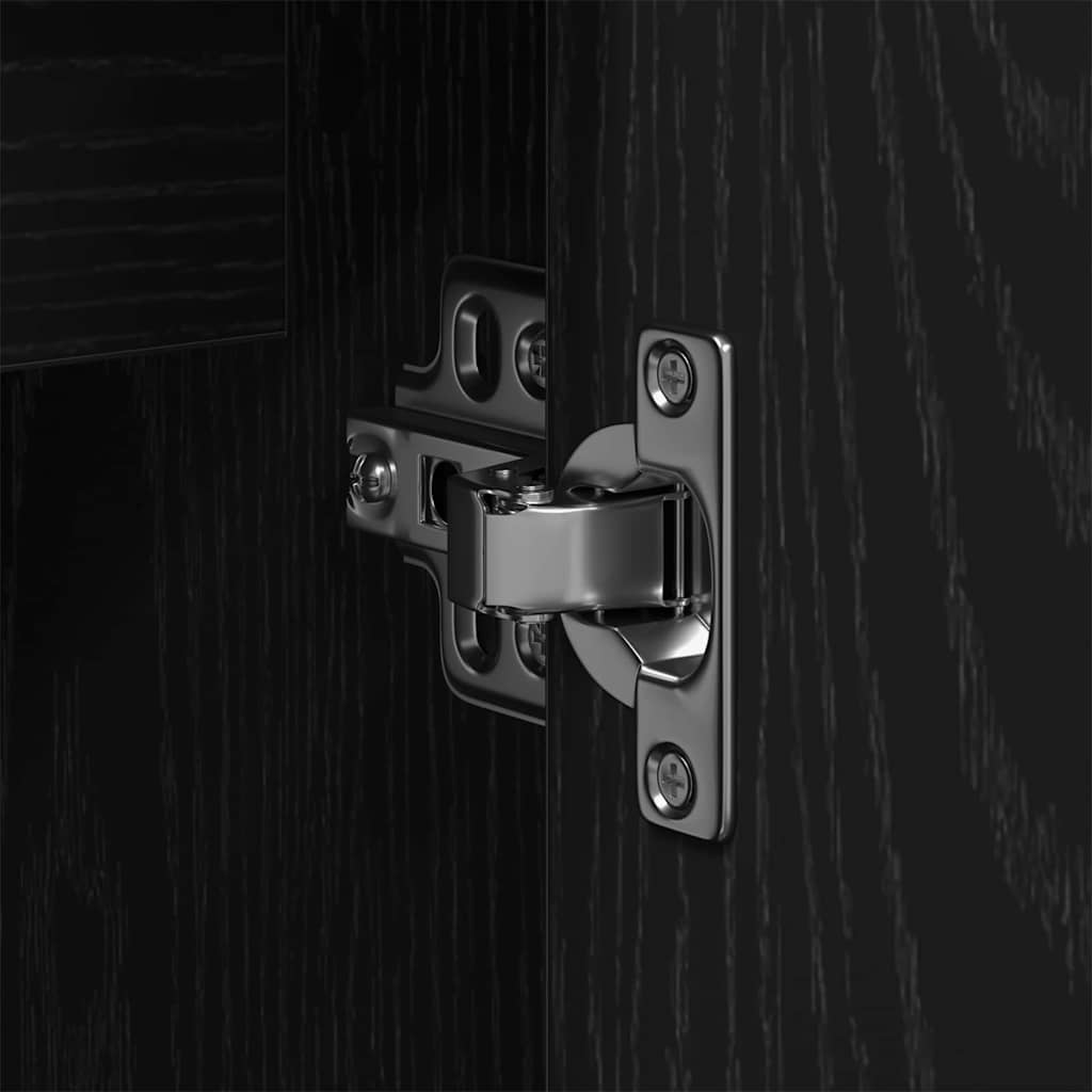 vidaXL Bathroom Furniture Set Wall-mounted 2 pcs Black Engineered wood
