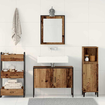 vidaXL Bathroom Furniture Set Wall-mounted 2 pcs Brown Engineered wood