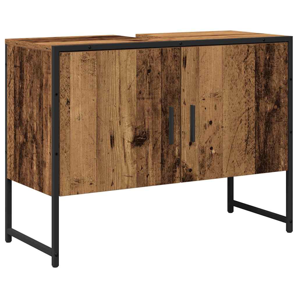 vidaXL Bathroom Furniture Set Wall-mounted 2 pcs Brown Engineered wood