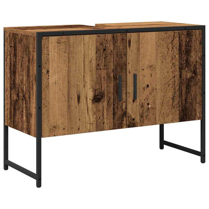 vidaXL Bathroom Furniture Set Wall-mounted 2 pcs Brown Engineered wood