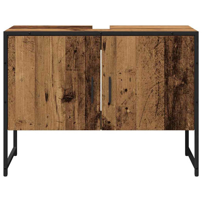 vidaXL Bathroom Furniture Set Wall-mounted 2 pcs Brown Engineered wood