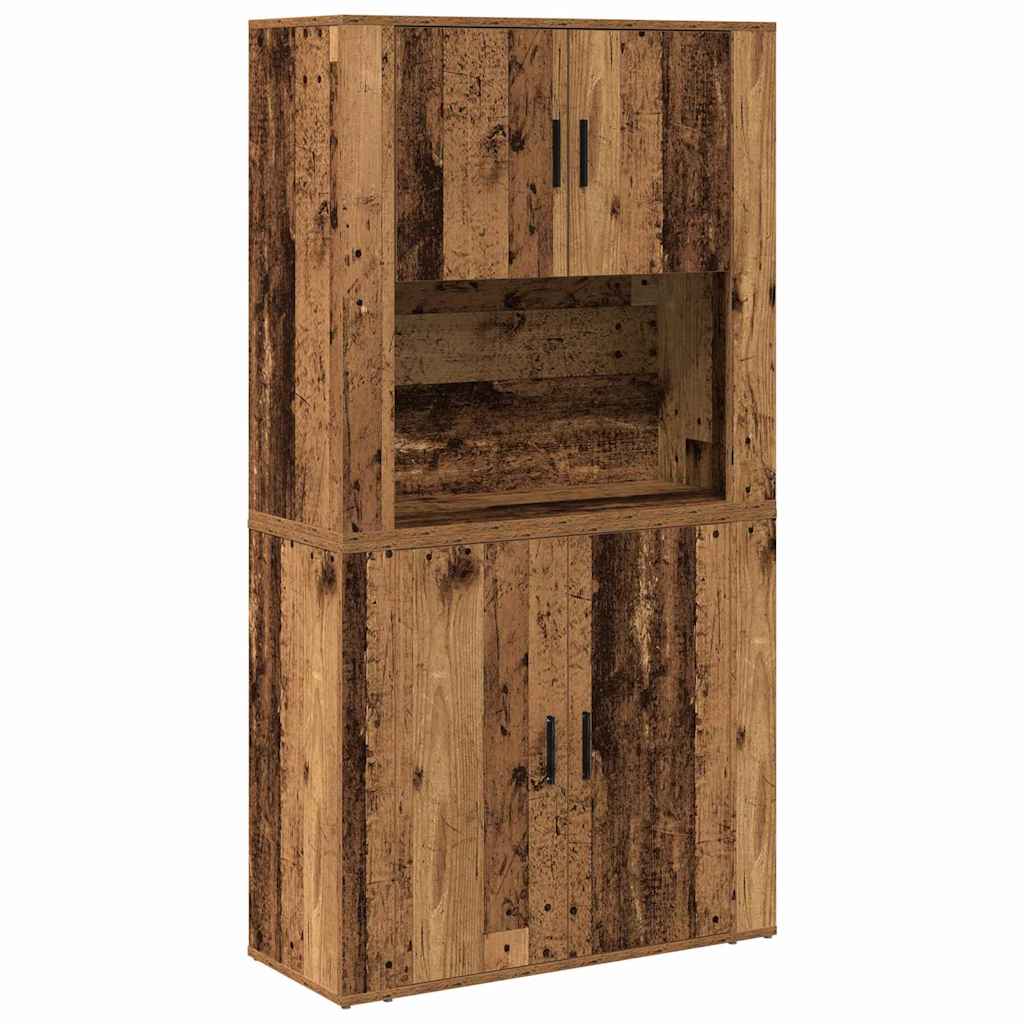 vidaXL Highboard Old Wood 80 x 33 x 150 cm Engineered Wood