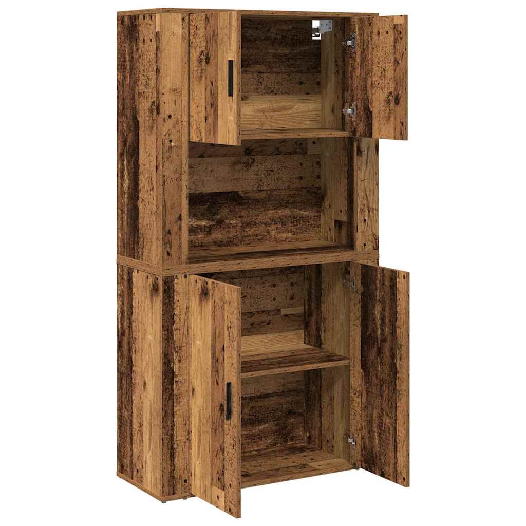 vidaXL Highboard Old Wood 80 x 33 x 150 cm Engineered Wood