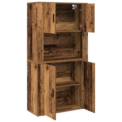 vidaXL Highboard Old Wood 80 x 33 x 150 cm Engineered Wood