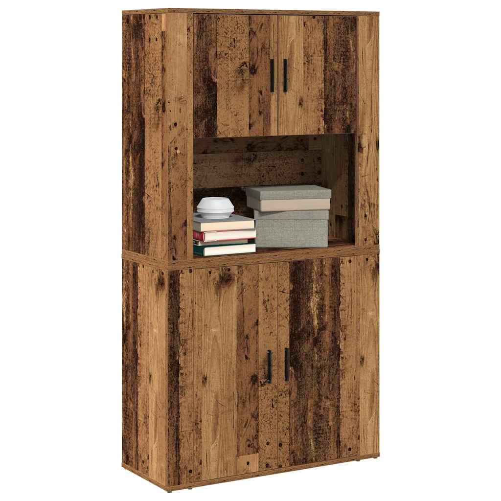 vidaXL Highboard Old Wood 80 x 33 x 150 cm Engineered Wood