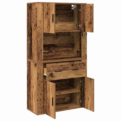 vidaXL Highboard with Drawer Old wood 80 x 33 x 150 cm Engineered wood