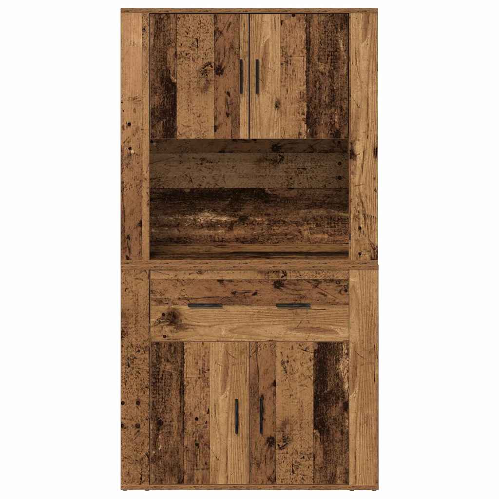 vidaXL Highboard with Drawer Old wood 80 x 33 x 150 cm Engineered wood