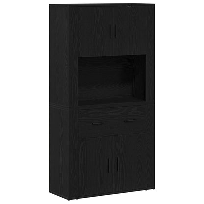 vidaXL Highboard Black oak 80 x 33 x 150 cm Engineered wood