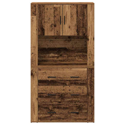 vidaXL Highboard with Drawer Old Wood 80 x 33 x 150 cm Engineered Wood