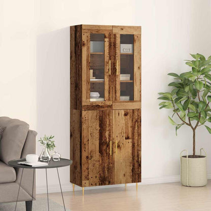 vidaXL Highboard 2 pcs Old Wood Engineered Wood