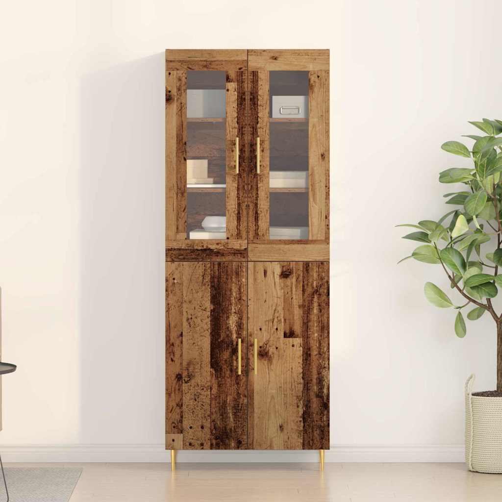 vidaXL Highboard 2 pcs Old Wood Engineered Wood