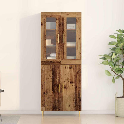 vidaXL Highboard 2 pcs Old Wood Engineered Wood