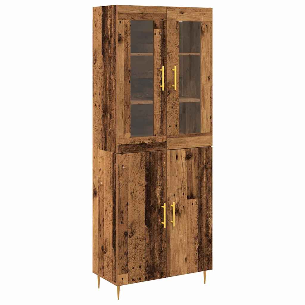 vidaXL Highboard 2 pcs Old Wood Engineered Wood