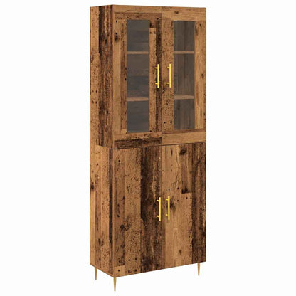 vidaXL Highboard 2 pcs Old Wood Engineered Wood