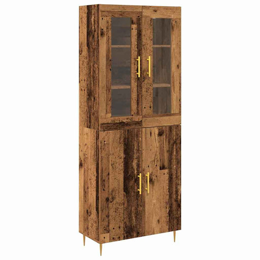 vidaXL Highboard 2 pcs Old Wood Engineered Wood