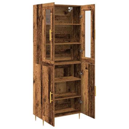 vidaXL Highboard 2 pcs Old Wood Engineered Wood