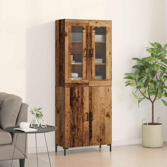 vidaXL Highboard 2 pcs Old wood 69.5 x 34 x 180 cm Engineered Wood