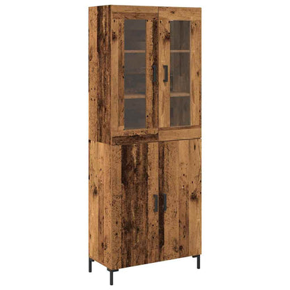 vidaXL Highboard 2 pcs Old wood 69.5 x 34 x 180 cm Engineered Wood