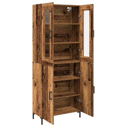 vidaXL Highboard 2 pcs Old wood 69.5 x 34 x 180 cm Engineered Wood