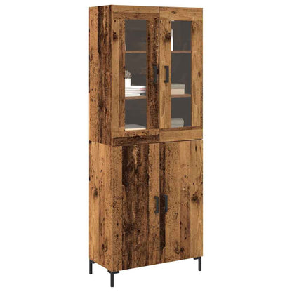 vidaXL Highboard 2 pcs Old wood 69.5 x 34 x 180 cm Engineered Wood