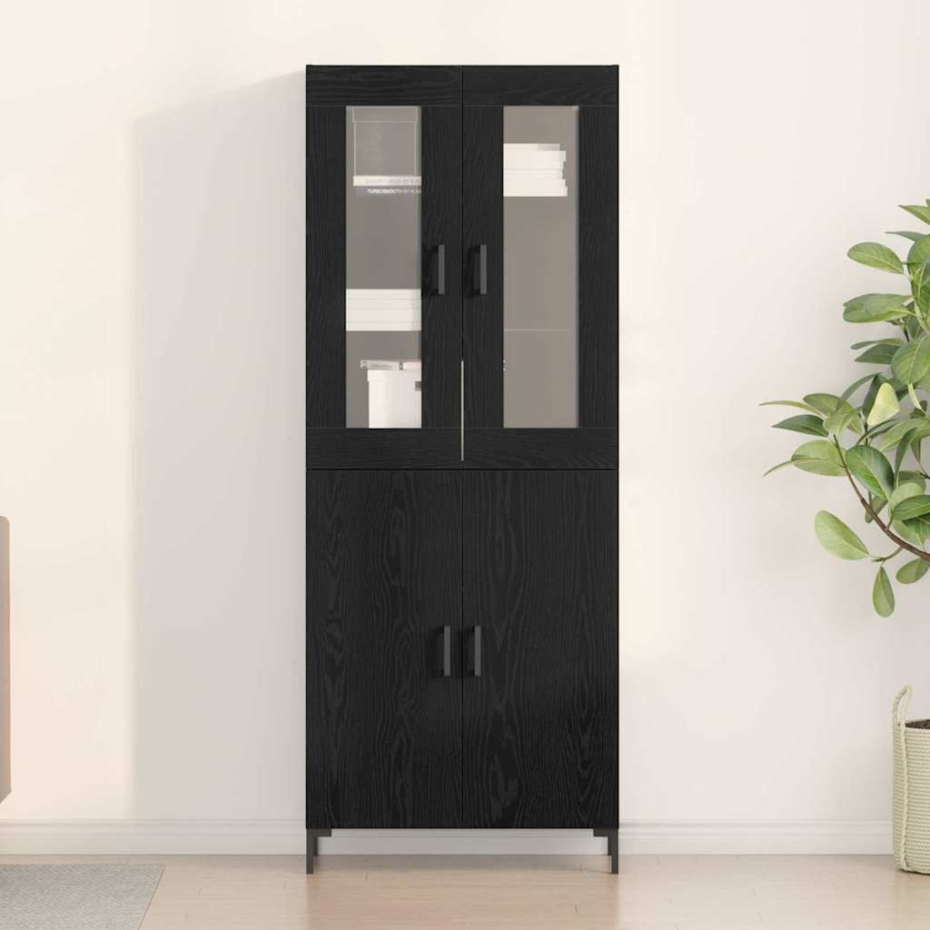 vidaXL Highboard 2 pcs Black oak 69.5 x 34 x 180 cm Engineered Wood