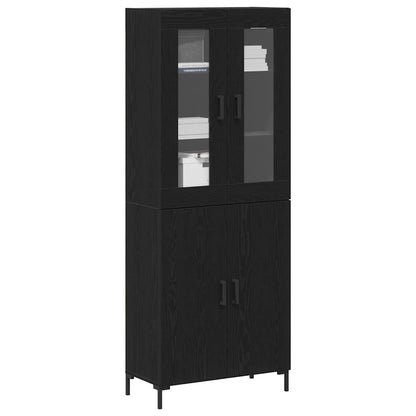 vidaXL Highboard 2 pcs Black oak 69.5 x 34 x 180 cm Engineered Wood