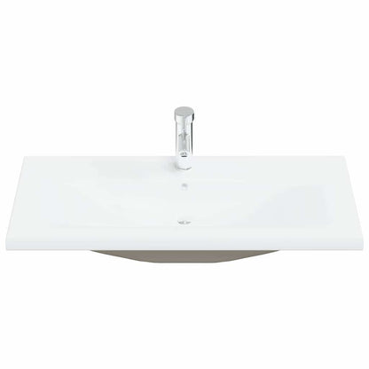 vidaXL Bathroom Furniture Set 4 pcs Black Oak Engineered Wood