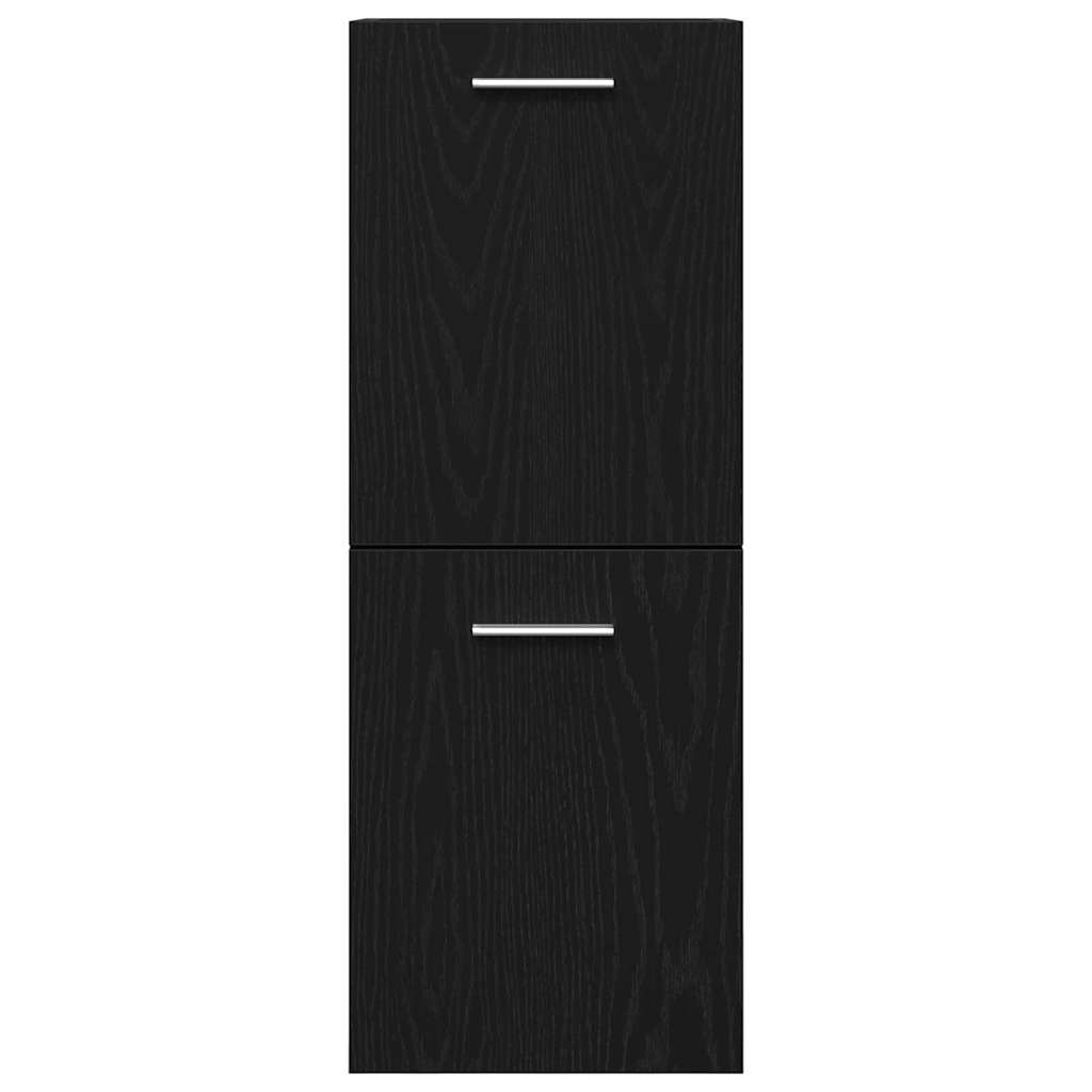 vidaXL Bathroom Furniture Set 4 pcs Black Oak Engineered Wood