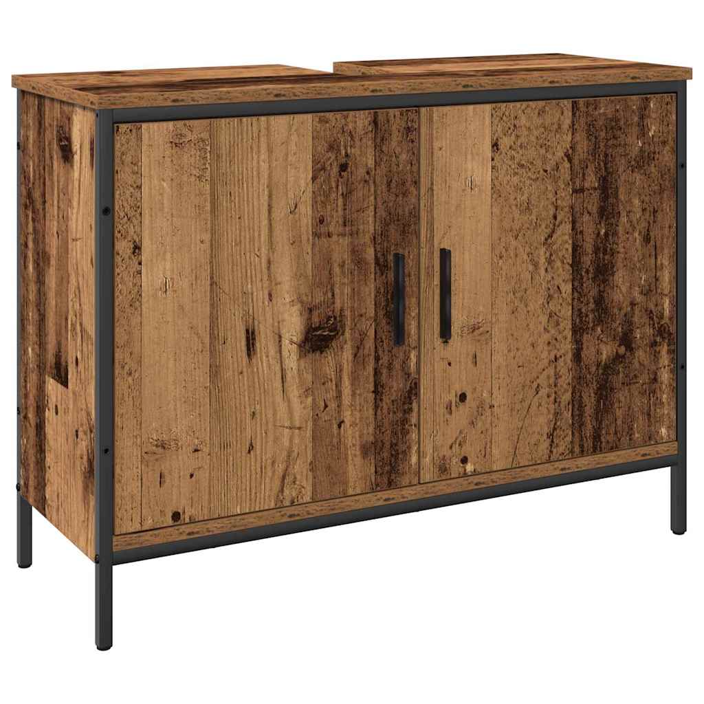 vidaXL Bathroom Furniture Set with Shelf 3 pcs Brown Engineered wood