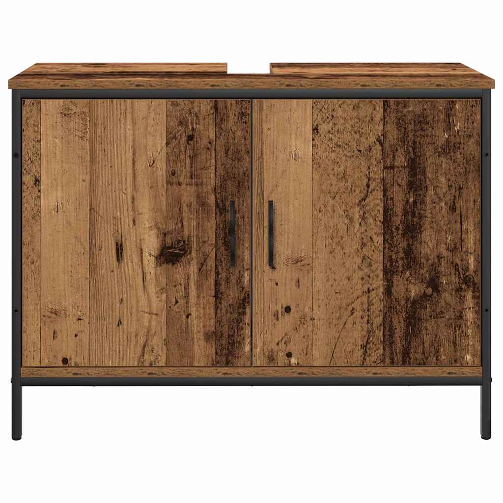 vidaXL Bathroom Furniture Set with Shelf 3 pcs Brown Engineered wood