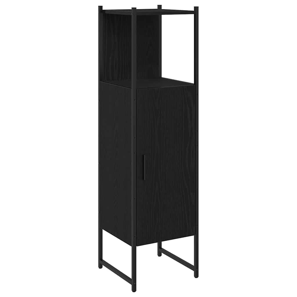 vidaXL Bathroom Furniture Set with Shelf 3 pcs Black Engineered wood