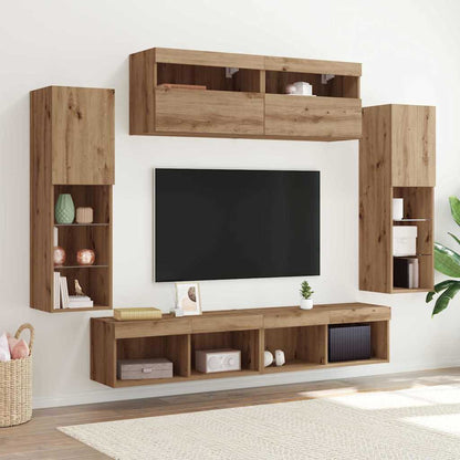 vidaXL TV Cabinet Set 6 pcs Artisan oak Engineered wood