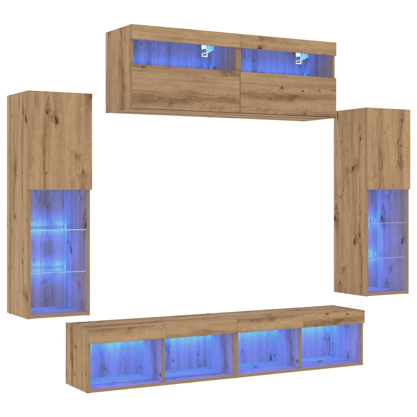 vidaXL TV Cabinet Set 6 pcs Artisan oak Engineered wood