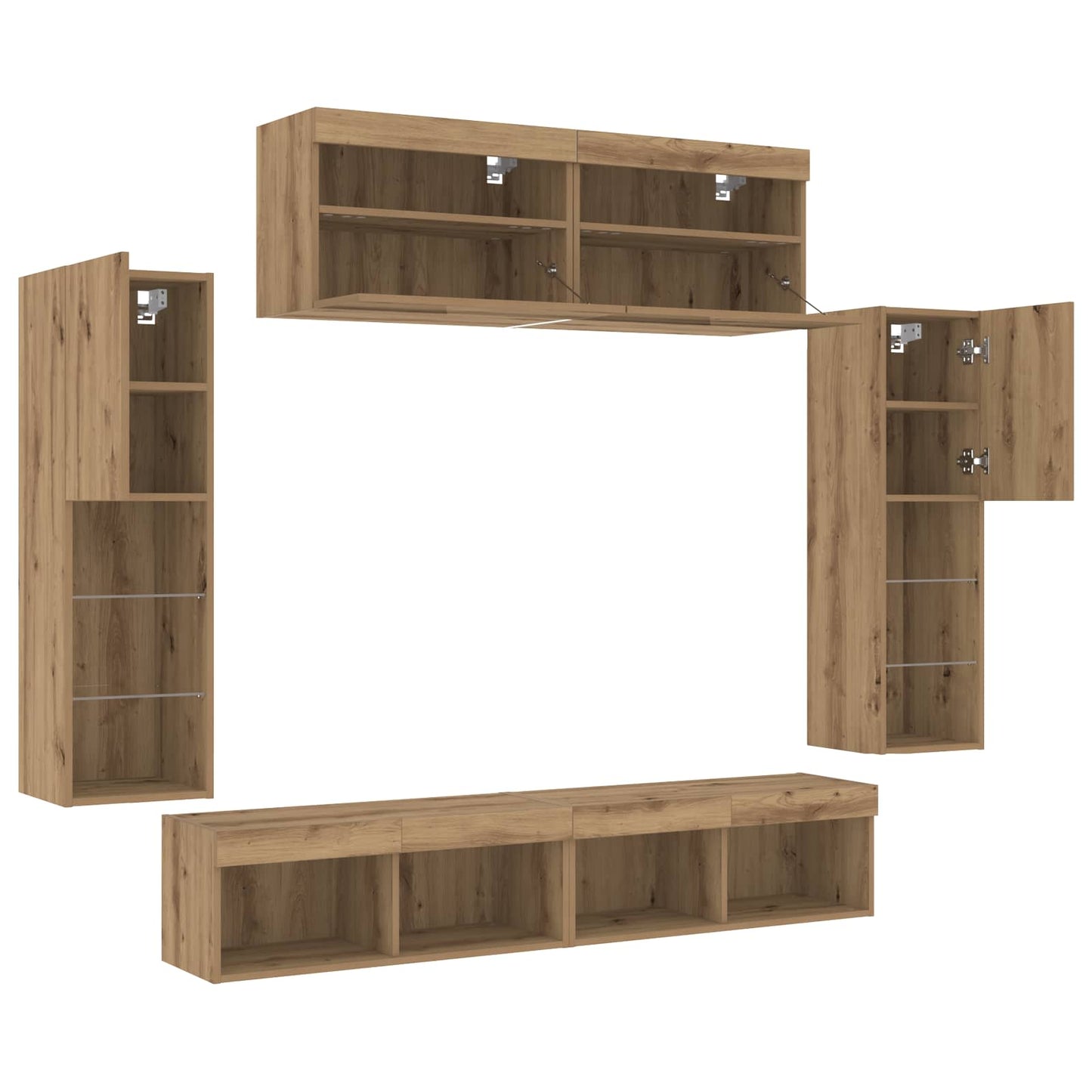 vidaXL TV Cabinet Set 6 pcs Artisan oak Engineered wood