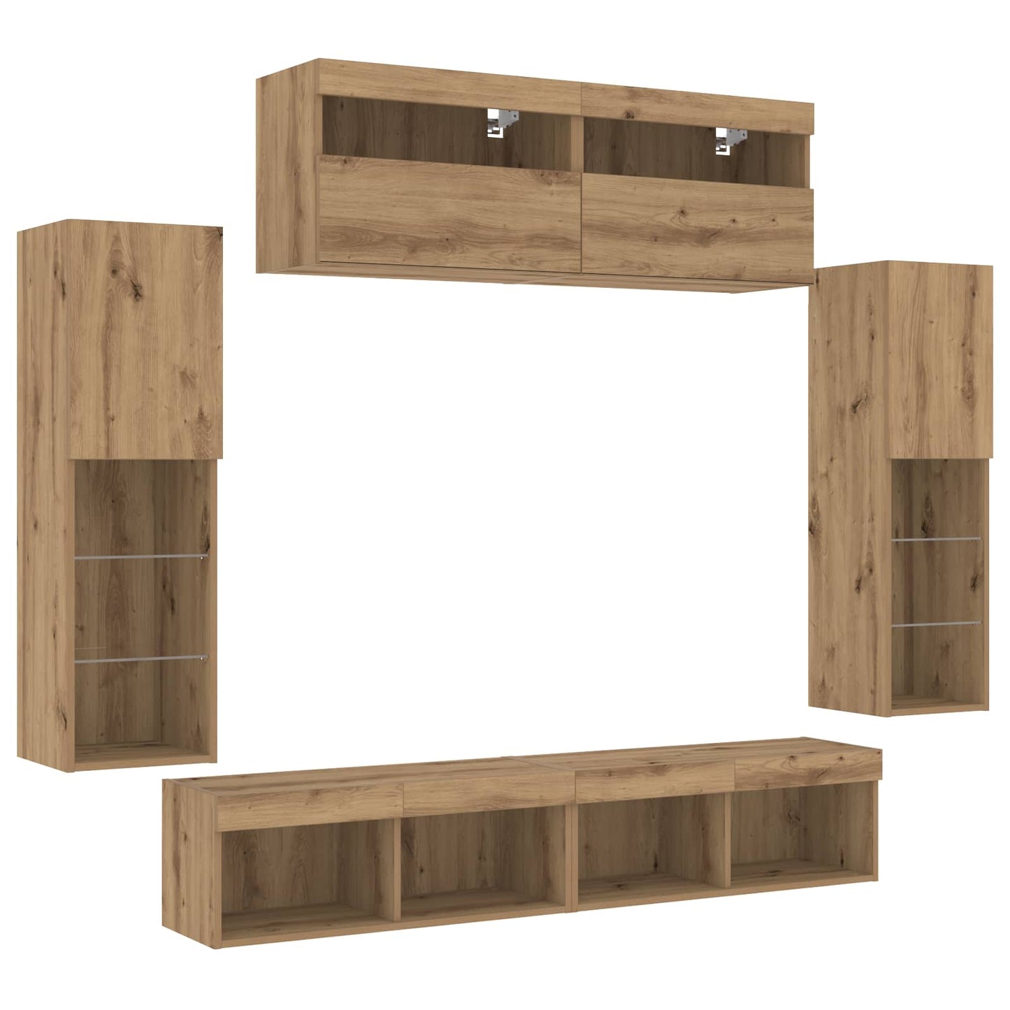 vidaXL TV Cabinet Set 6 pcs Artisan oak Engineered wood