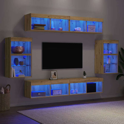 vidaXL TV Cabinet Set 8 pcs Artisan oak Engineered wood
