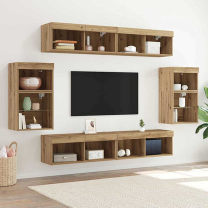 vidaXL TV Cabinet Set 8 pcs Artisan oak Engineered wood