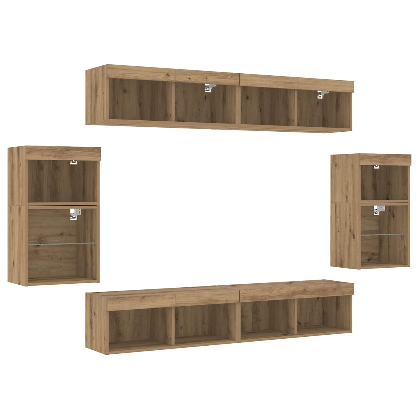 vidaXL TV Cabinet Set 8 pcs Artisan oak Engineered wood