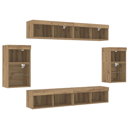 vidaXL TV Cabinet Set 8 pcs Artisan oak Engineered wood