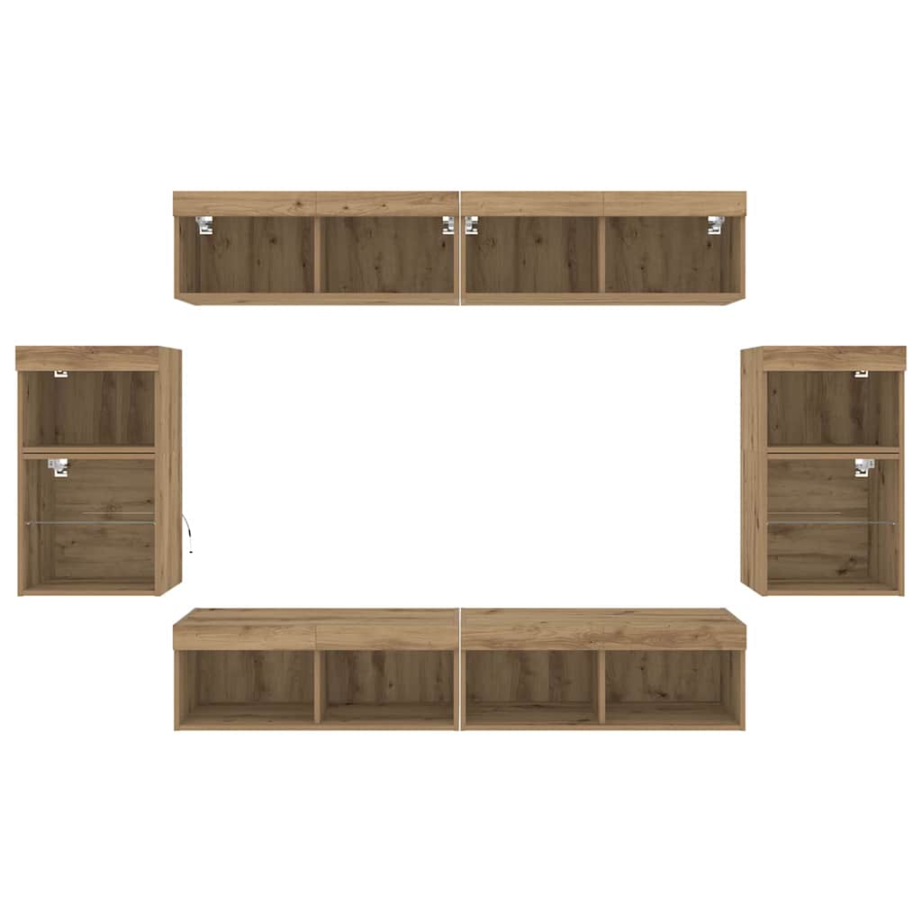 vidaXL TV Cabinet Set 8 pcs Artisan oak Engineered wood