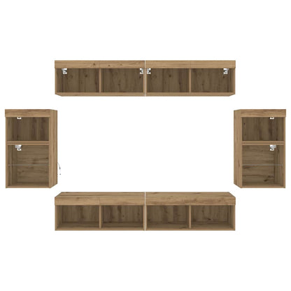 vidaXL TV Cabinet Set 8 pcs Artisan oak Engineered wood