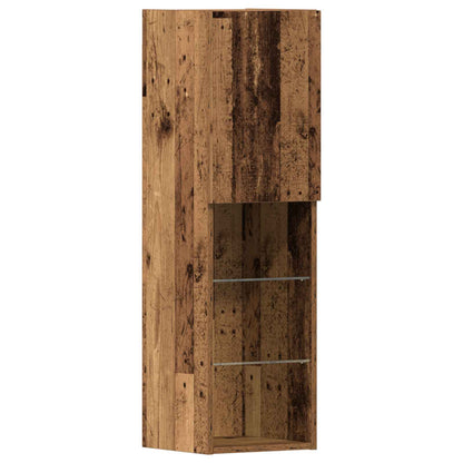 vidaXL TV Cabinet with LED Strip Lights 4 pcs Old wood Engineered wood