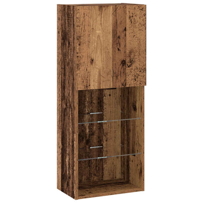 vidaXL TV Cabinet with LED Strip Lights 4 pcs Old wood Engineered wood