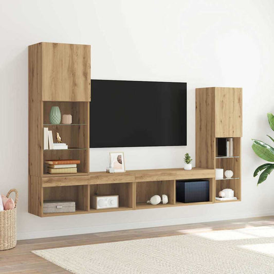 vidaXL TV Cabinet 4 pcs Artisan oak Engineered wood