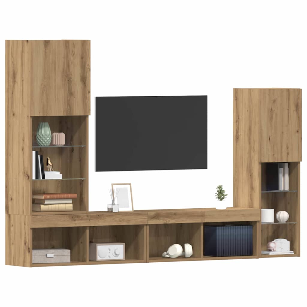 vidaXL TV Cabinet 4 pcs Artisan oak Engineered wood